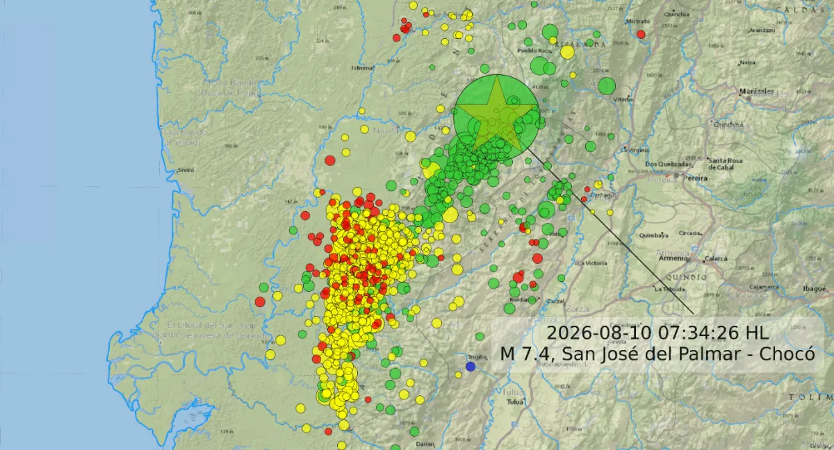 Sismos en Chaparral (Tolima) se sintieron con intensidad 5 este jueves. Réplicas del sismo de 7,4 en Chocó siguen a la baja mientras Chaparral, Tolima, suma 661 temblores