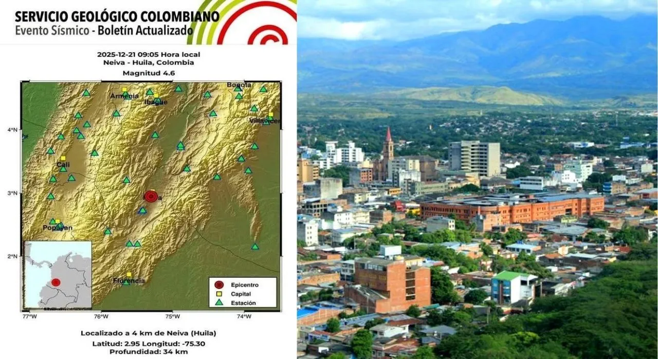 Temblor en Colombia sacudió varias ciudades este domingo. ¿Sintió el temblor? Sismo de este 21 de diciembre con epicentro en Neiva fue percibido en varias ciudades