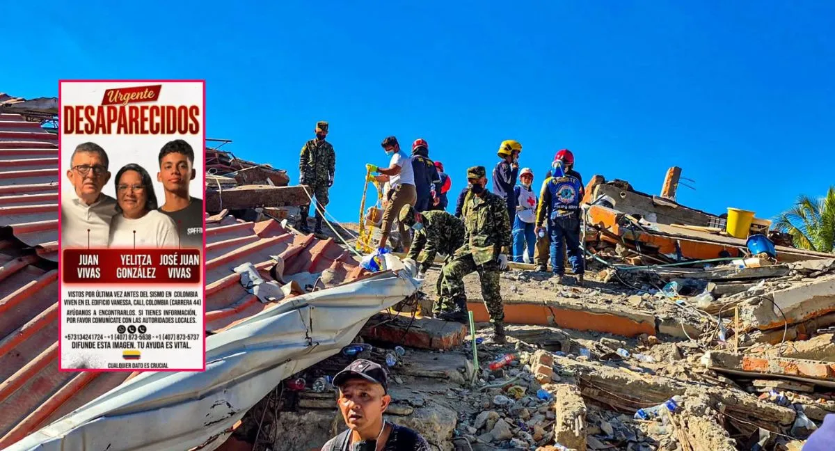 Terremoto en Colombia: reportan la desaparición de tres venezolanos tras colapso en Cali. Tres venezolanos están desaparecidos en Cali tras colapso de edificio por sismo en Colombia