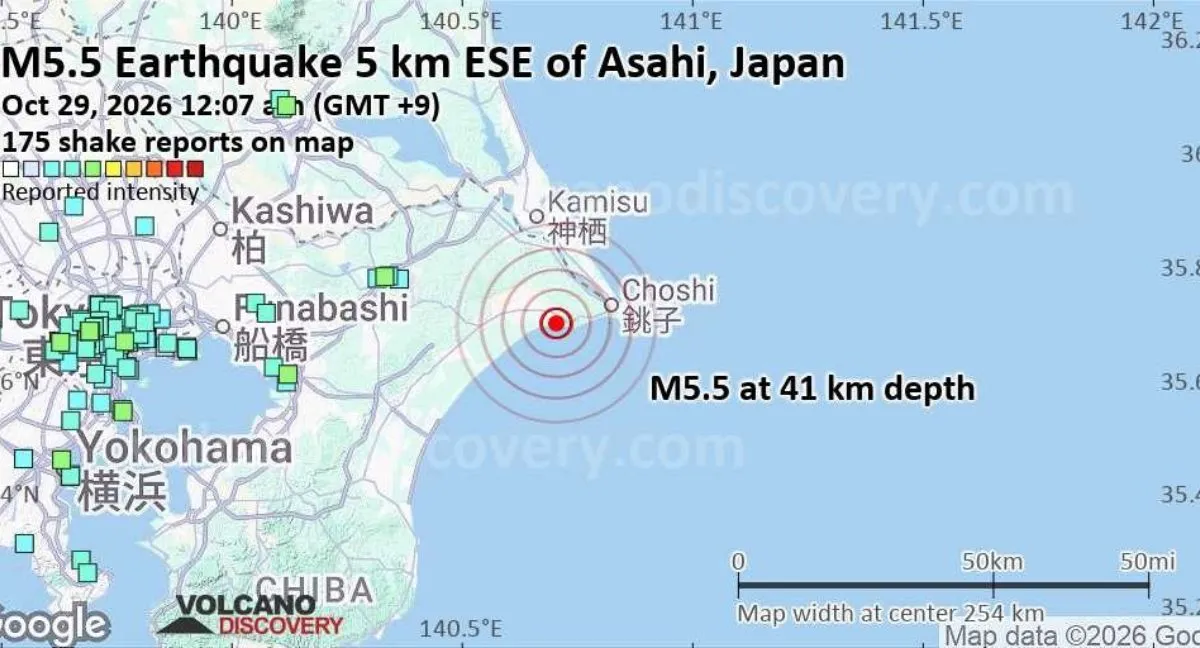 Terremoto hoy 28 de octubre en Japón: epicentro y magnitud del fuerte sismo Terremoto hoy 28 de octubre en Japón: epicentro y magnitud del fuerte sismo que rozó Tokio